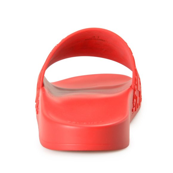 Versace Men's Deep Red "Greca" Print Embossed Pool Slide Flip Flops Shoes - Picture 3 of 8